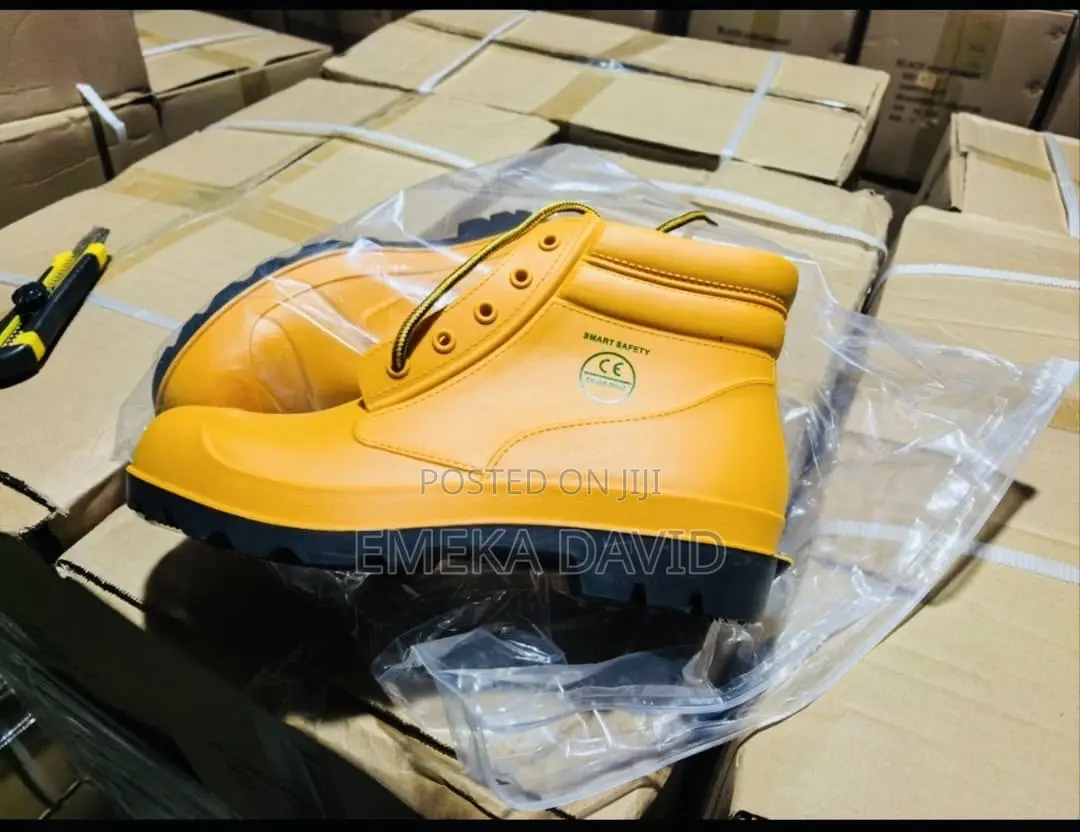 Yellow Safety Ankle Rain Boots.