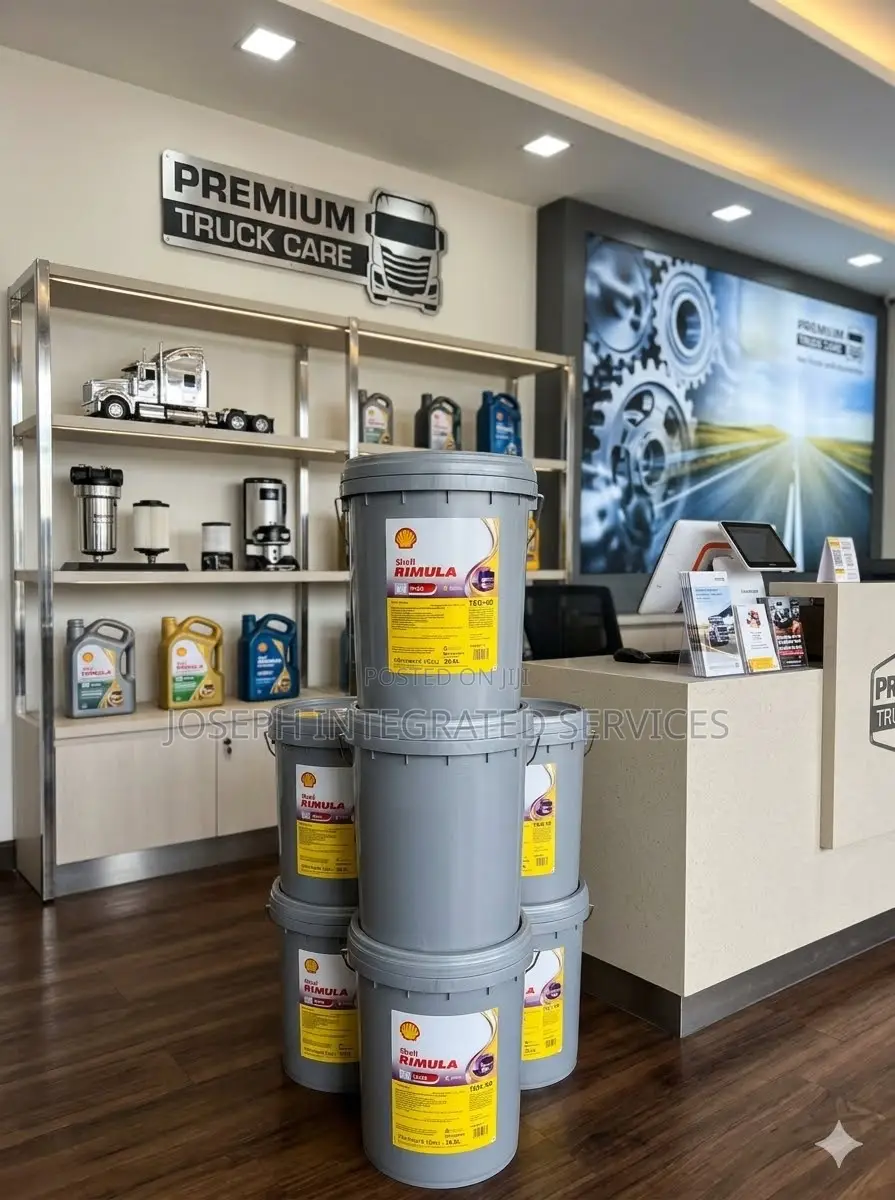 A Shell R4 Plus 15w-40 Heavy-Duty Diesel Engine Oil.