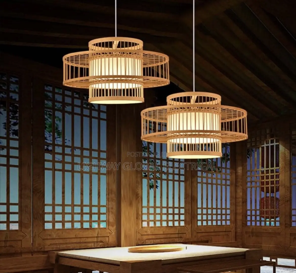GISELLE Contemporary Bamboo Weaving Lamp Art.