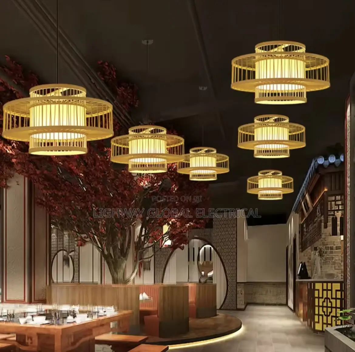 GISELLE Contemporary Bamboo Weaving Lamp Art.