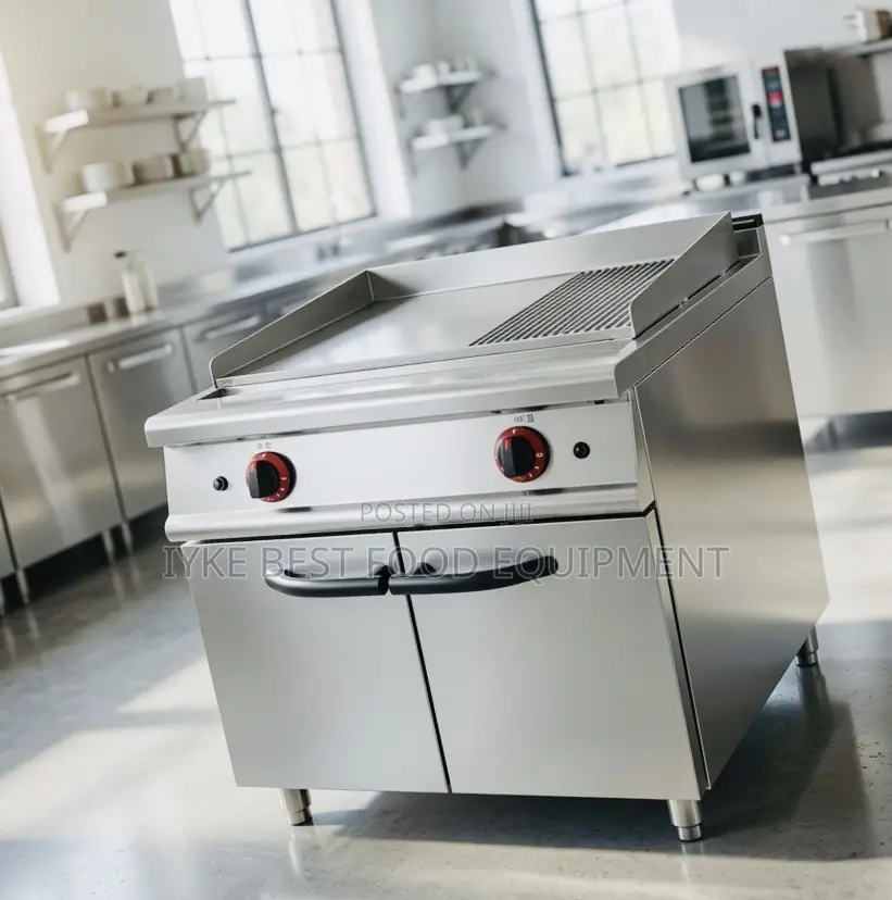 Gas Griddle (2/3 Flat 1/3 Grooved) With Cabinet