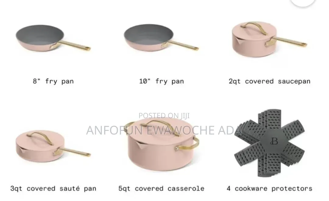 12-Piece Beautiful Non-Stick Ceramic Cookware Set With Strainer Lids