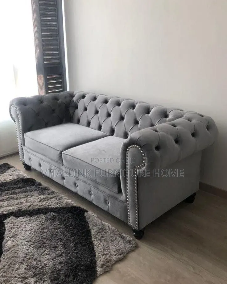 Premium Grey Velvet Loveseat Couch