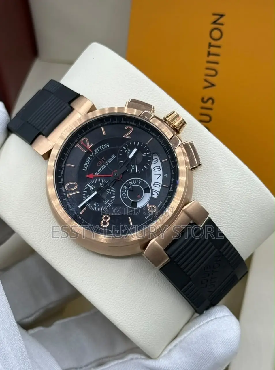 Louis Vuitton Quality Luxury Men Rubber Wristwatch