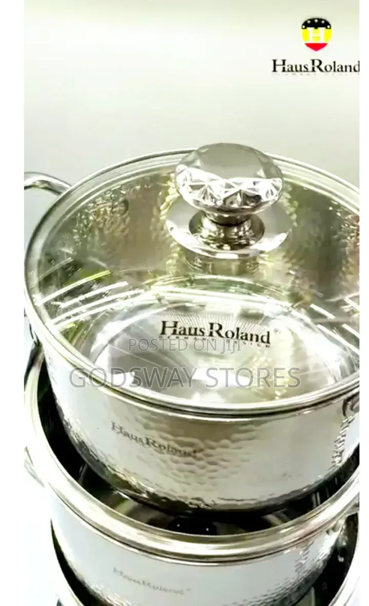 Hammered Stainless Steel Pot Set