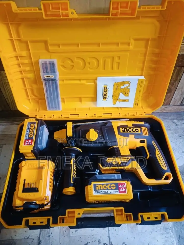 Ingco Cordless Hammer Drill 20volts 4.0ah 26mm
