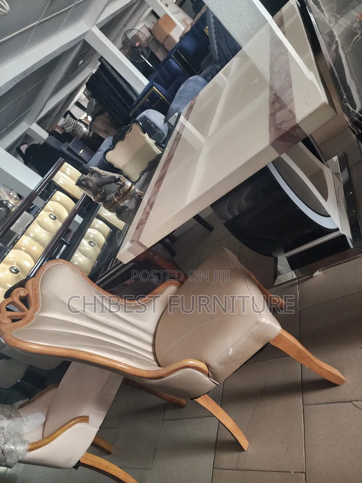 Brand New Imported Marble Dining With Its Chairs.