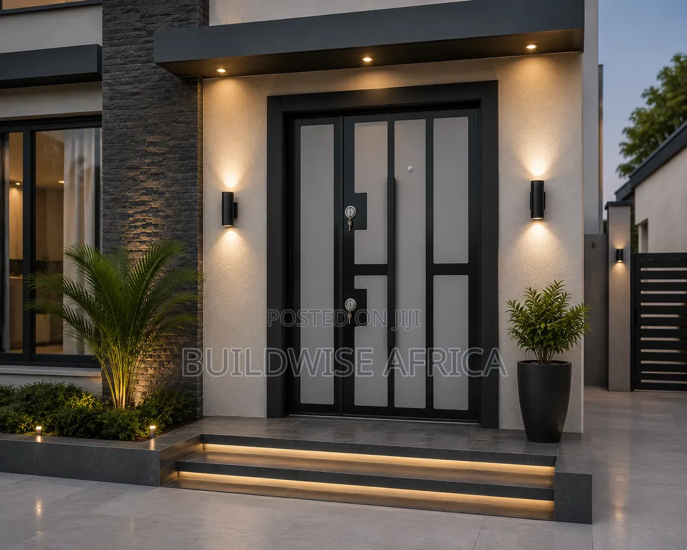 Luxury Turkish Security Door 1.2×2.1m – Grey Black Finish