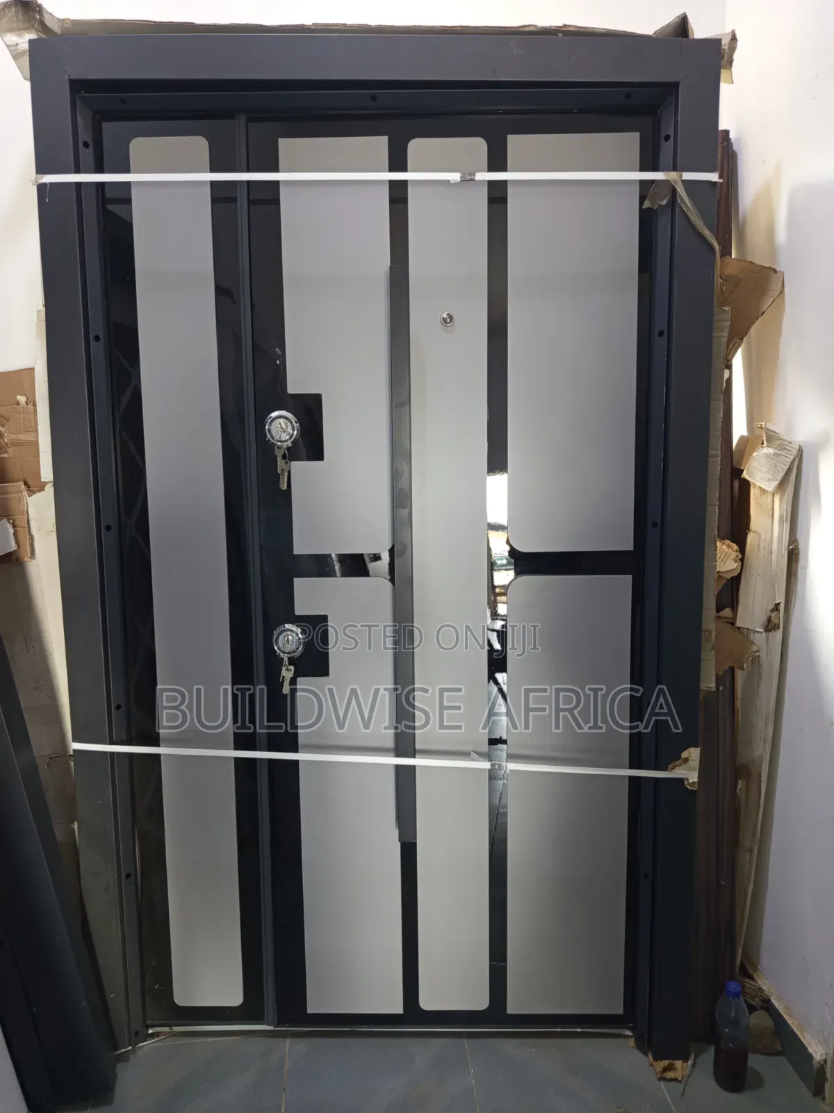 Luxury Turkish Security Door 1.2×2.1m – Grey Black Finish