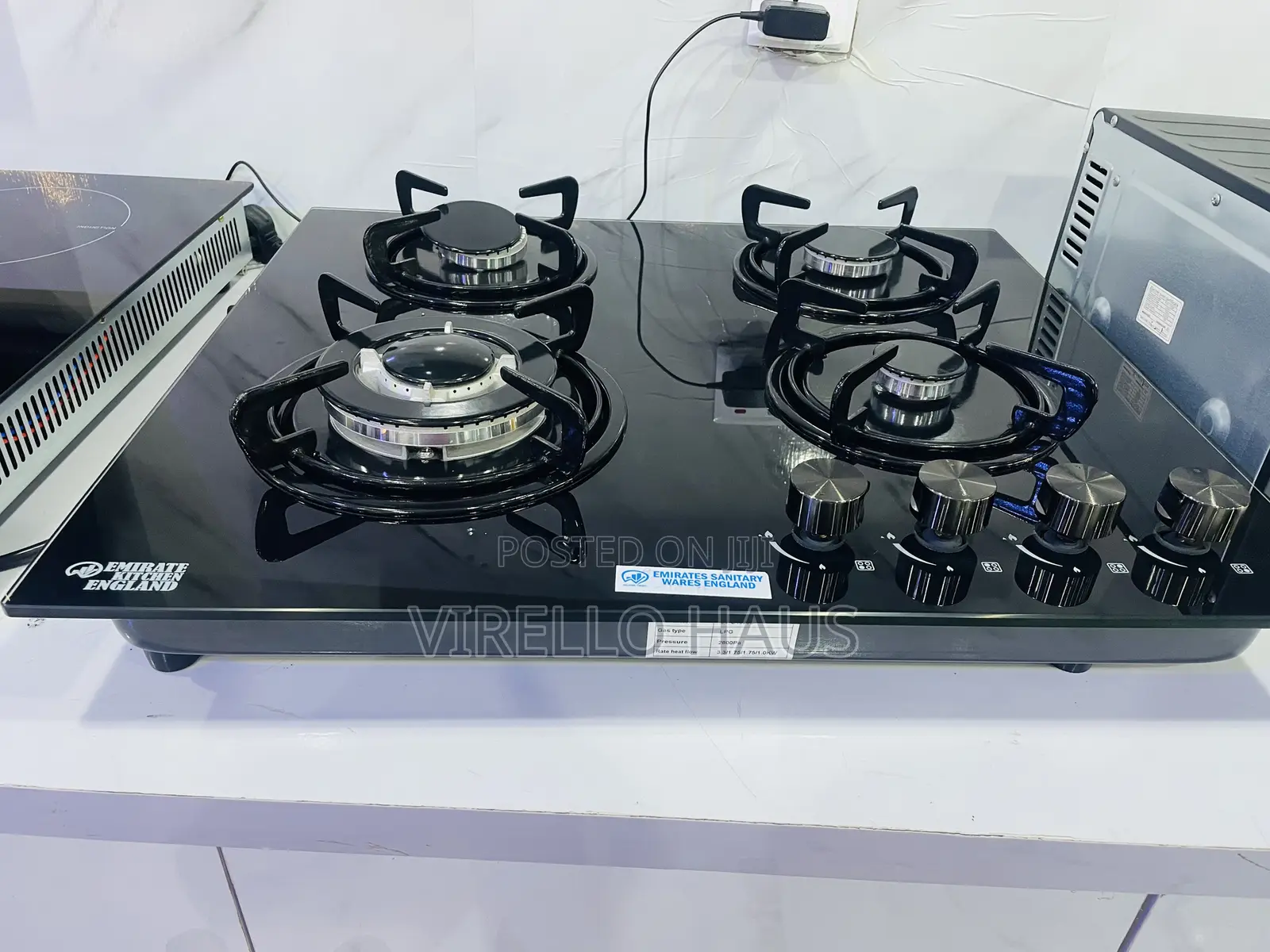 4 Burner Glass Top Gas Cooker