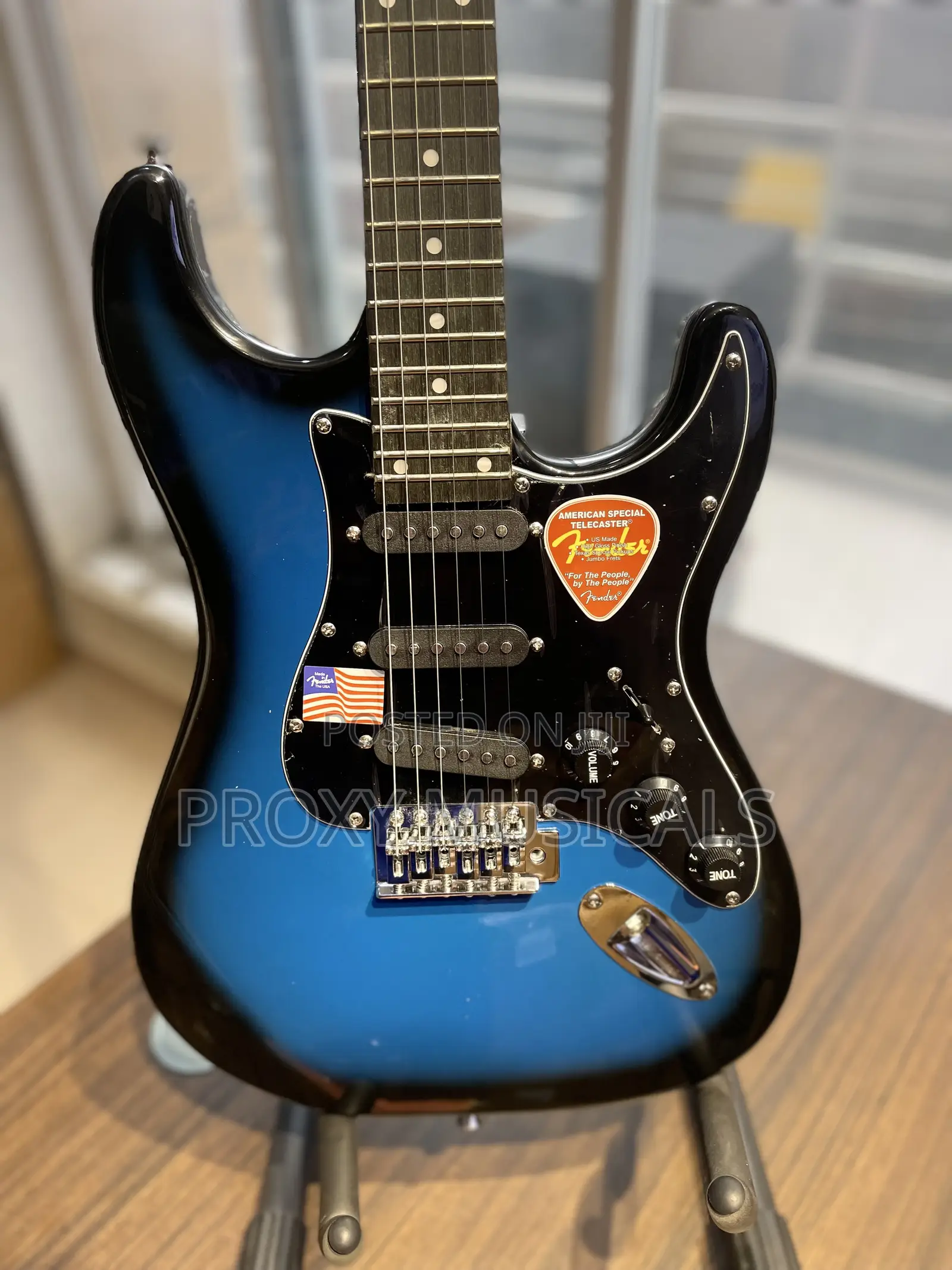 Fender Stratocaster Lead Electric Guitar. Blue Black Color