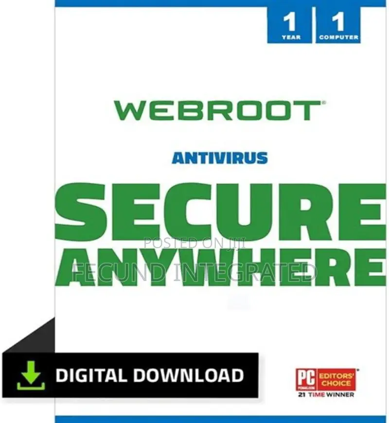 Webroot SecureAnywhere AntiVirus 1 Device 1 Year Key