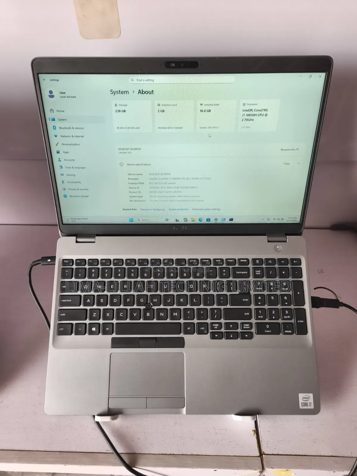 Laptop Dell Latitude 5511 16GB Intel Core i7 SSD 256GB