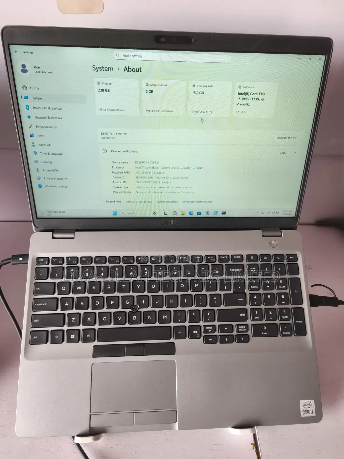 Laptop Dell Latitude 5511 16GB Intel Core i7 SSD 256GB