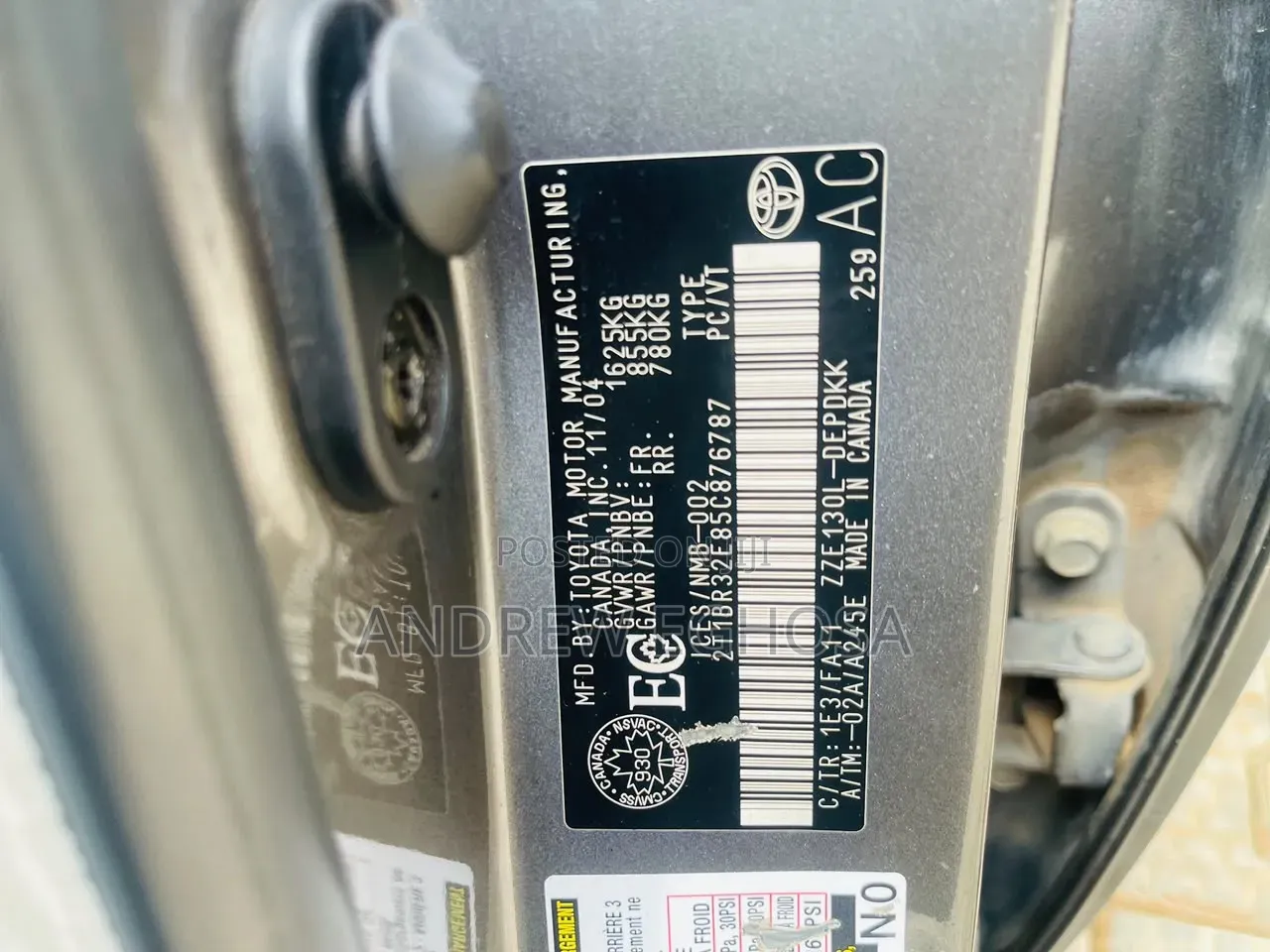 Toyota Corolla 2005 Gray