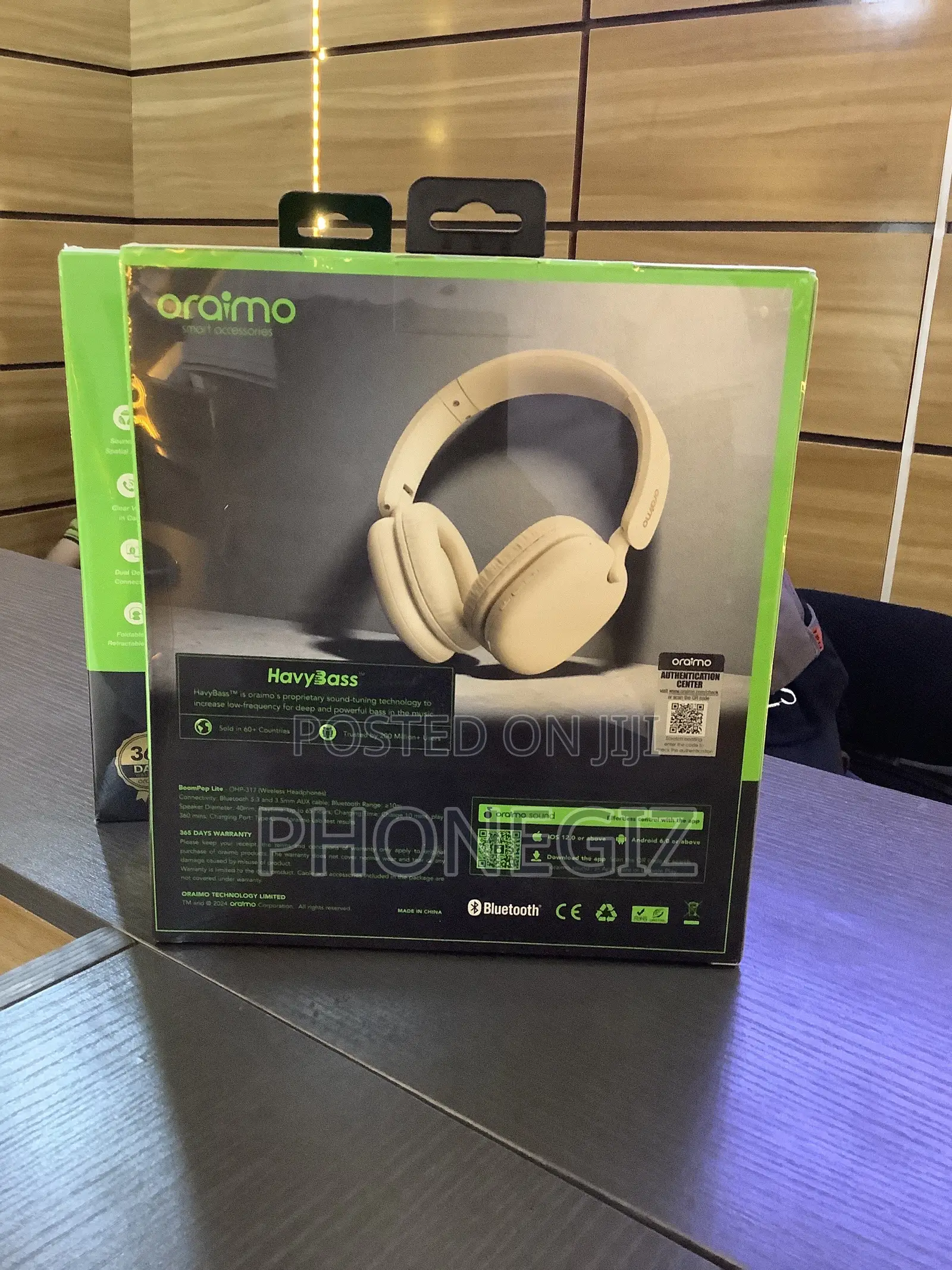 Oraimo Wireless HeavyBass Headphones 65h BoomPop Lite