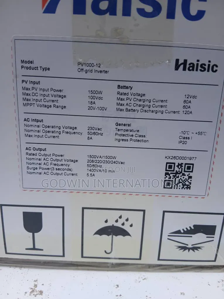 Haisic Hybrid Inverter 12v 1.5kva