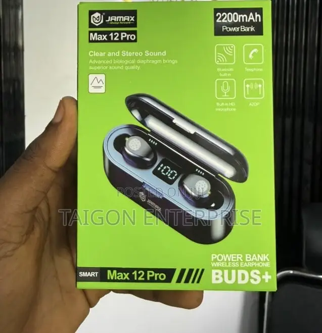 Jamax Smart Max 12 Pro Power-Bank Wireless Earbud