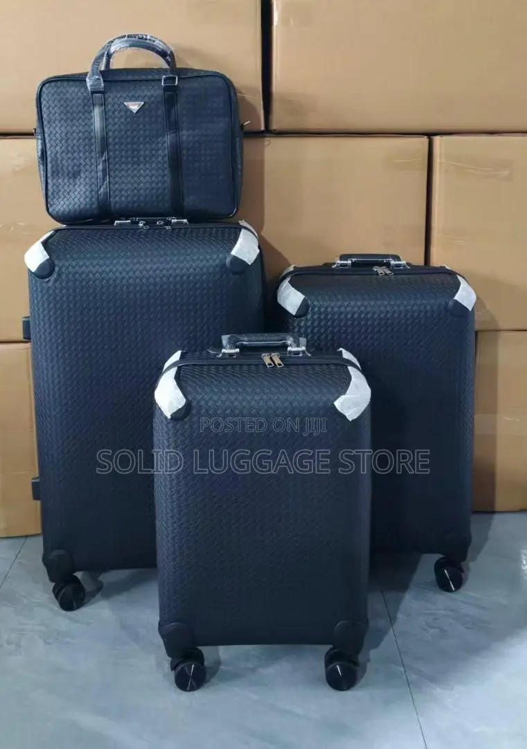 Set of 4 Leather Traveling Luggage Box