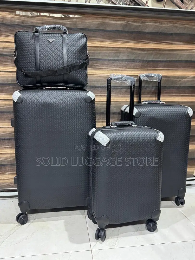 Set of 4 Leather Traveling Luggage Box