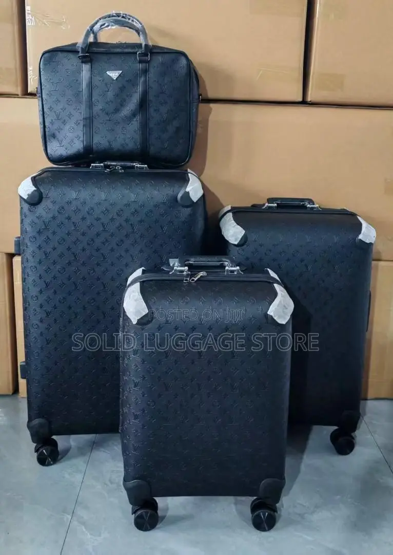 Set of 4 Leather Traveling Luggage Box