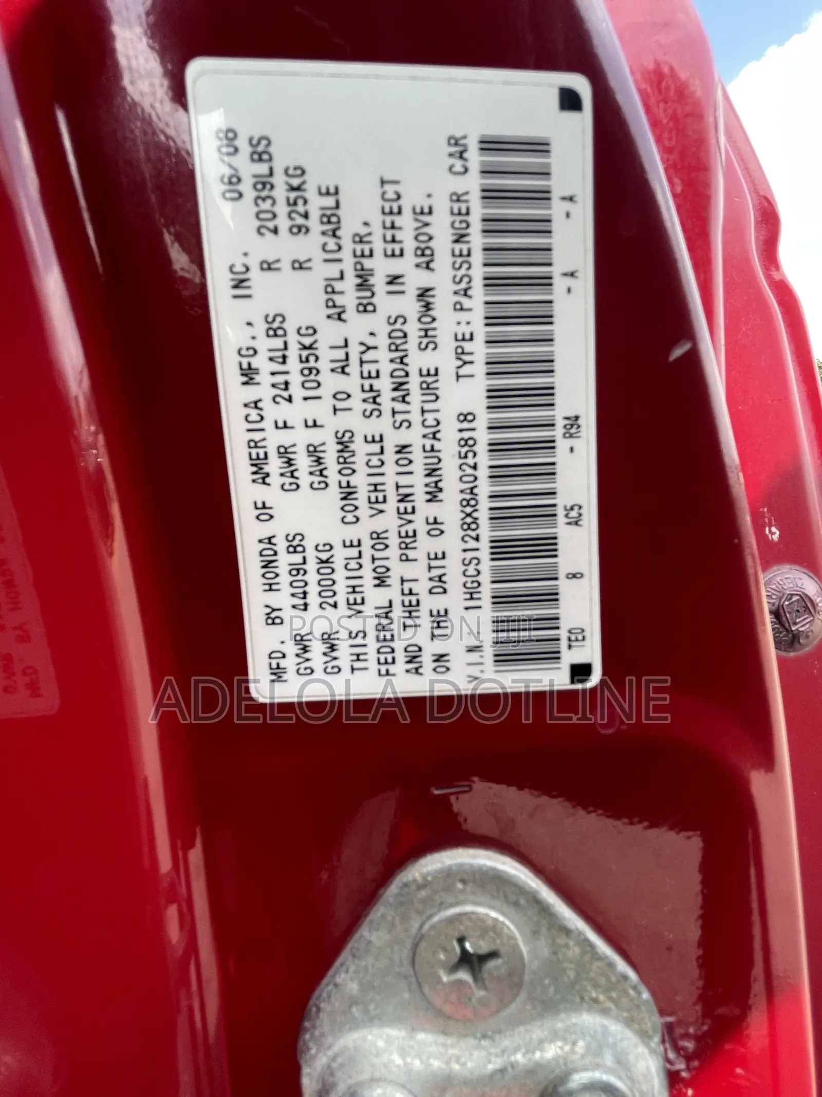 Honda Accord 2.0 i-VTEC Automatic 2009 Red