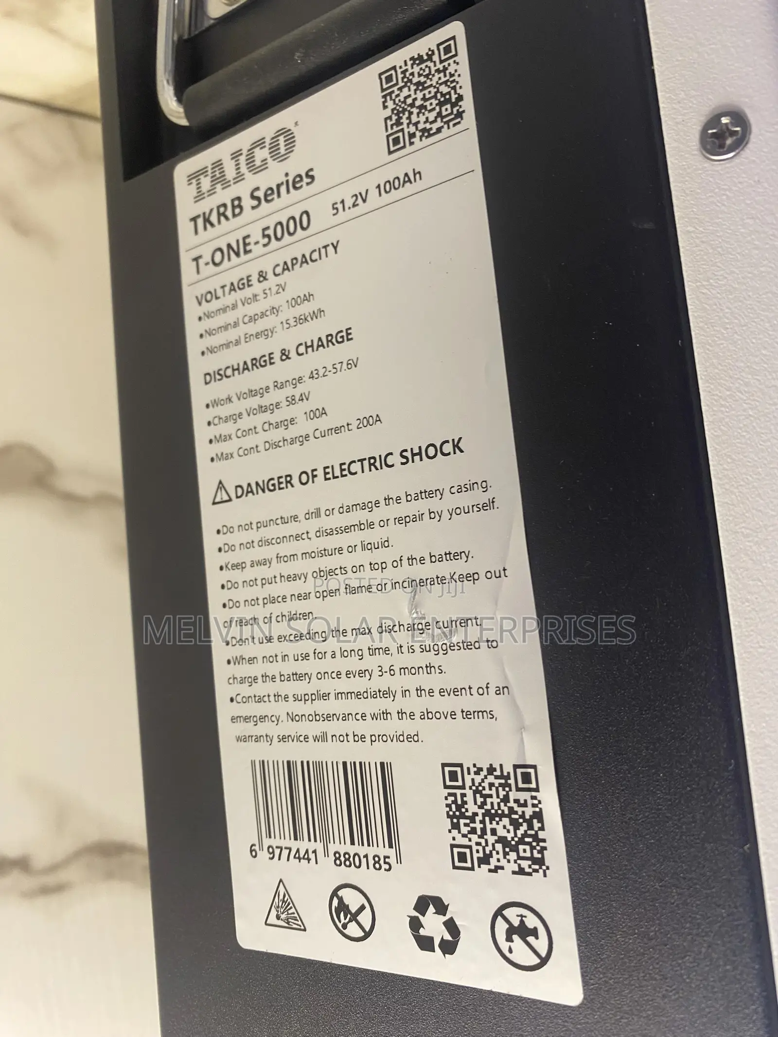 15kwh 51.2v Taico Solar Lithium Ion Phosphate Batteries Available Now