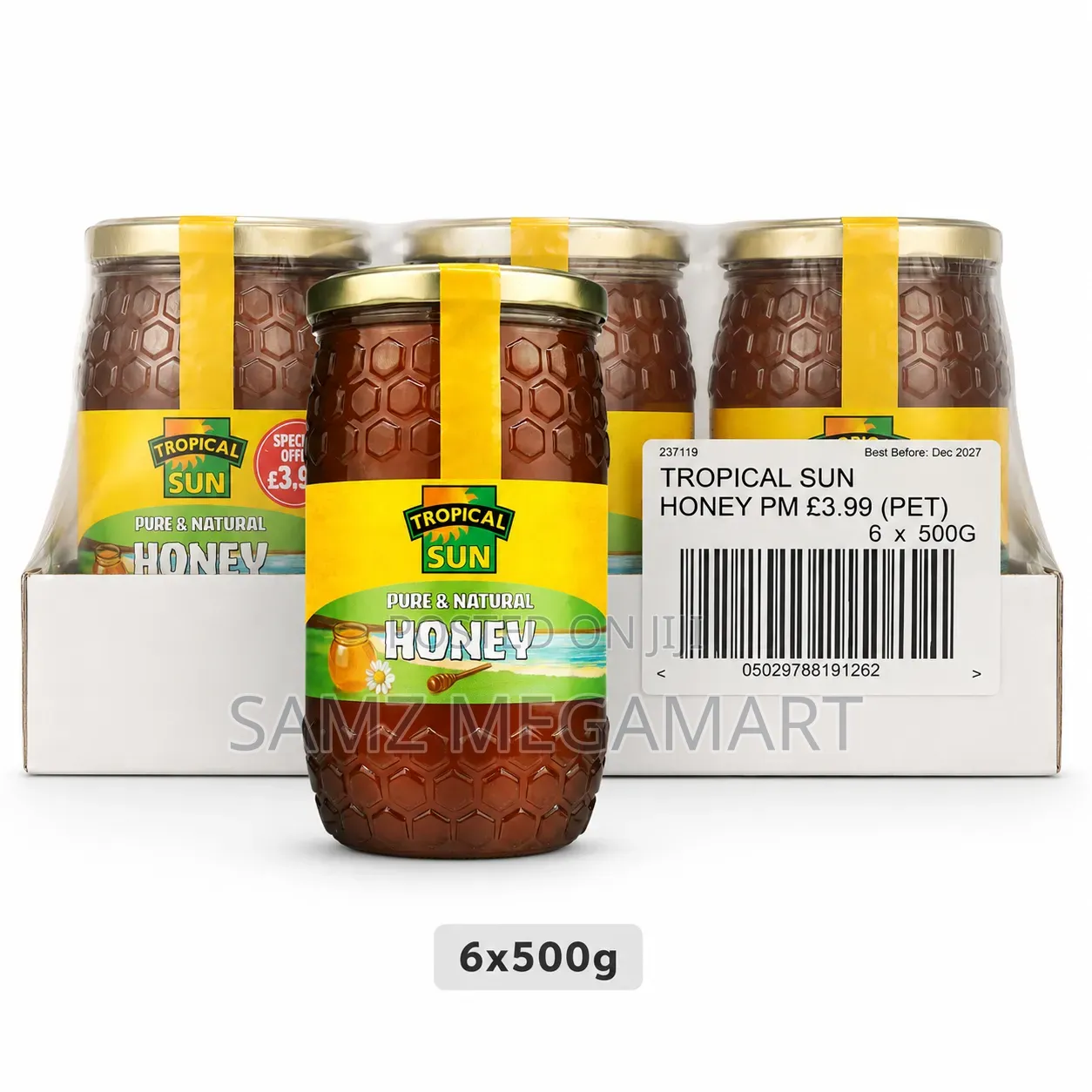 Tropical Sun Pure Natural Honey 6x500g