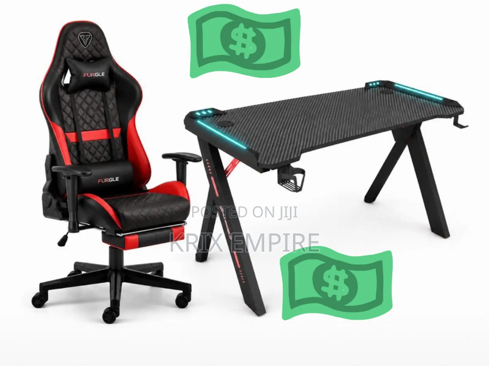 Furgle Gaming/Computer Chair and Table Set for Home and Office Use