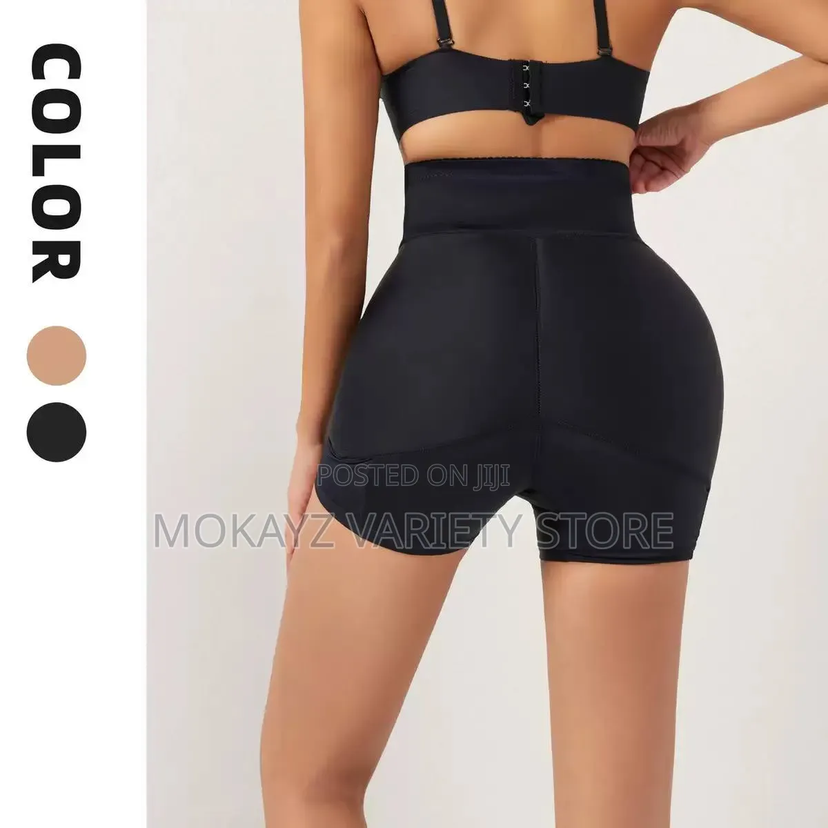 Quality High Waisted Non-Detachable BBL Padded Butt Hip —Black