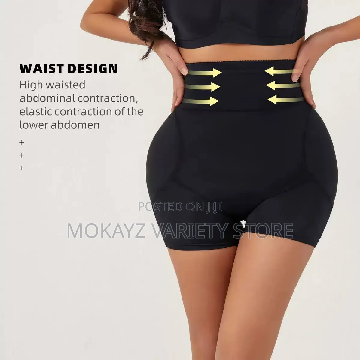 Quality High Waisted Non-Detachable BBL Padded Butt Hip —Black