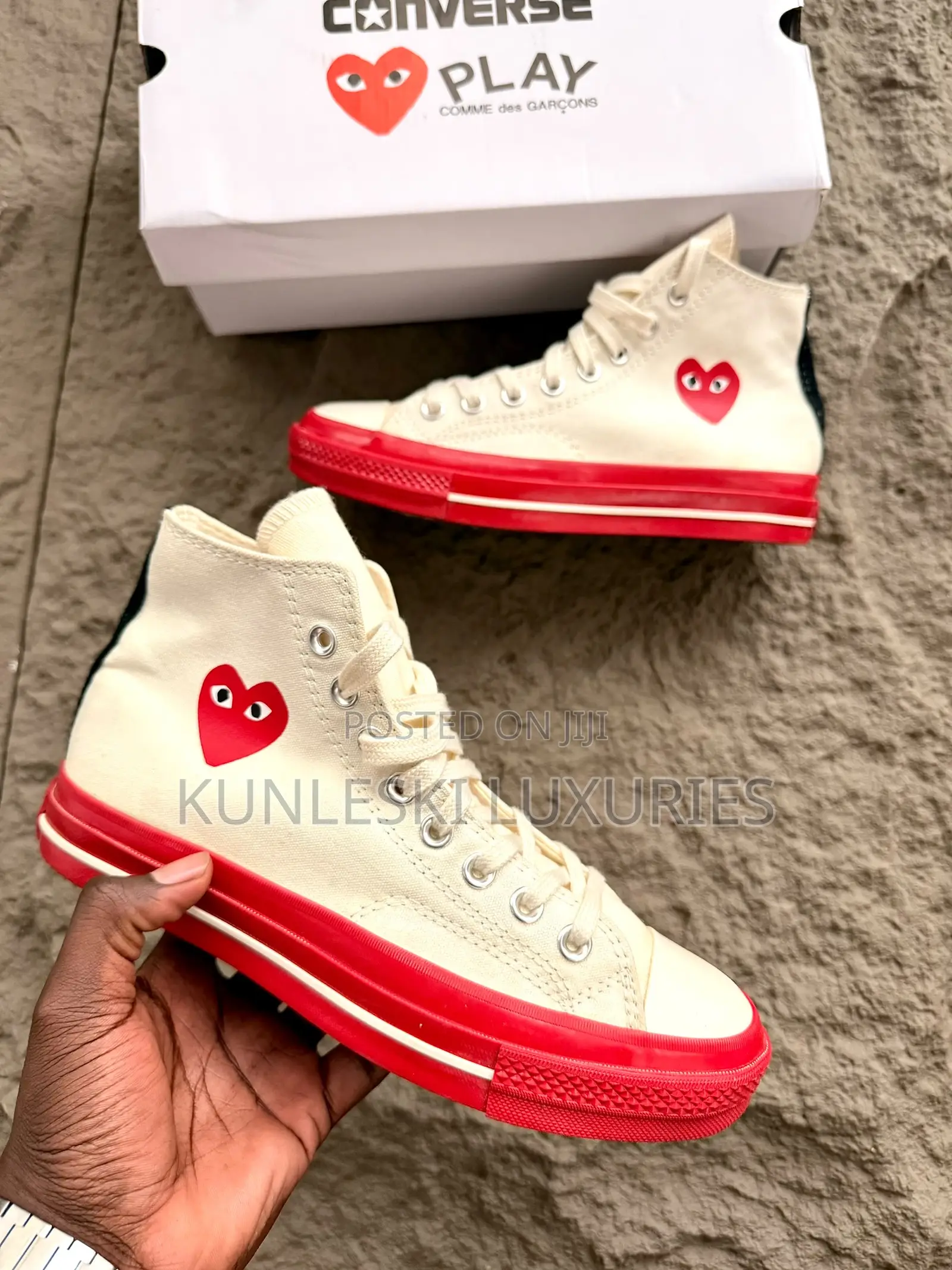 Original CDG X Converse Chuck Taylor High Play Sneakers