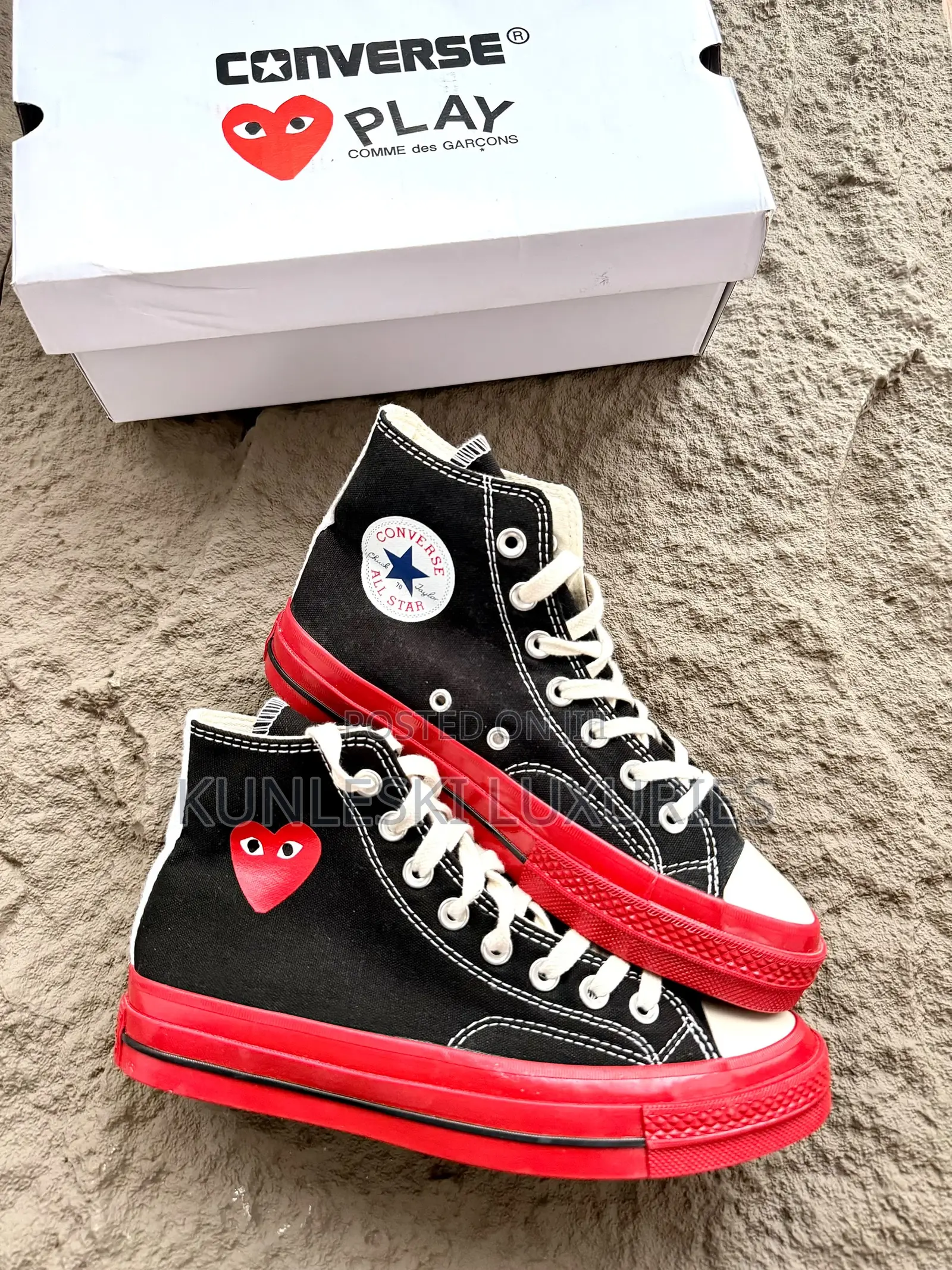 Original CDG X Converse Chuck Taylor High Play Sneakers