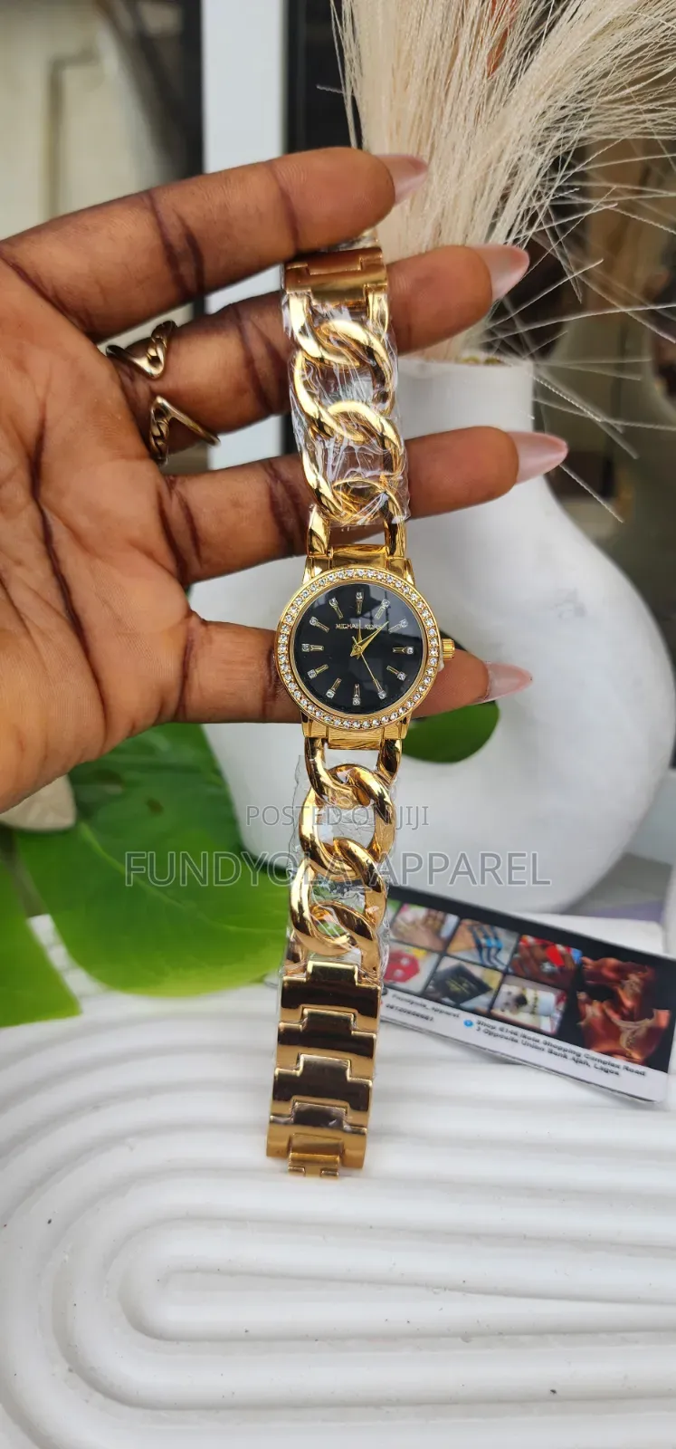 MK Female Cuban Chain Wristwatch