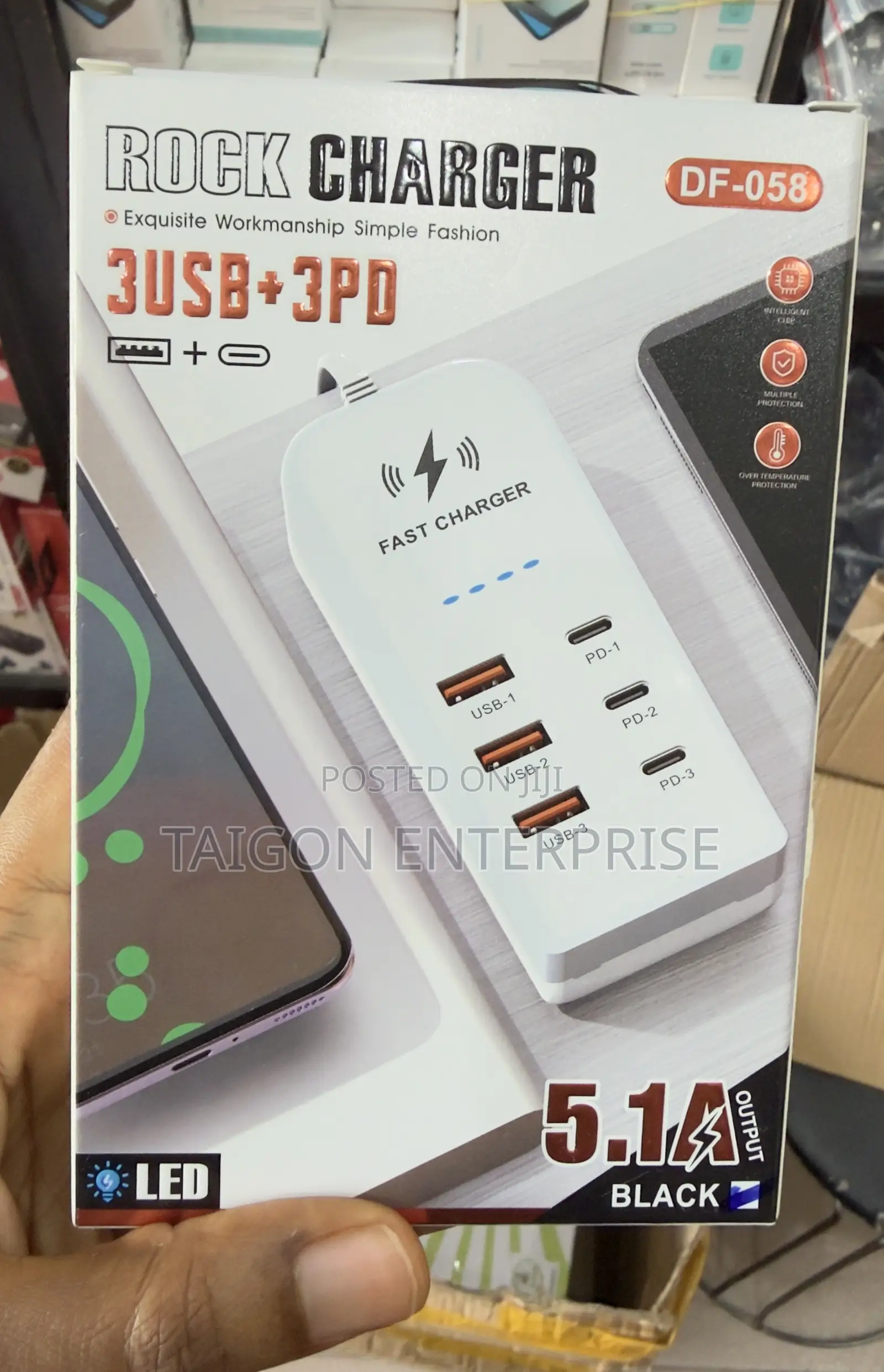 Original Rock Charger ( 6 Ports Super Fast Charger)