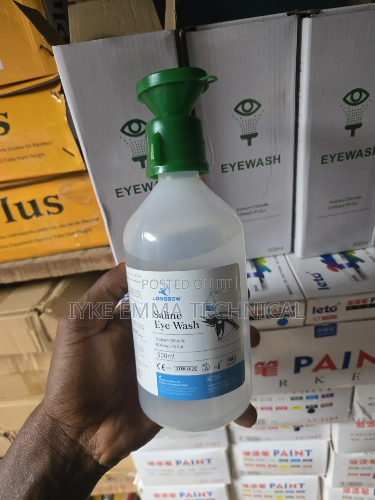 500ml Bottle of Sterile 0.9% Sodium Chloride Saline Solution Intended