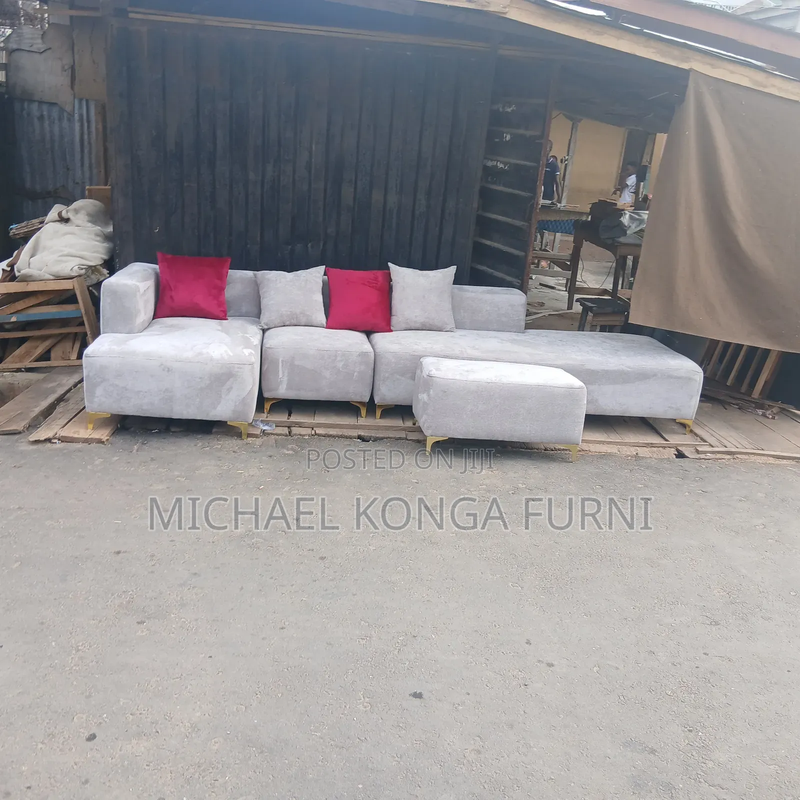 Beautiful L Shape Sofa With Puff