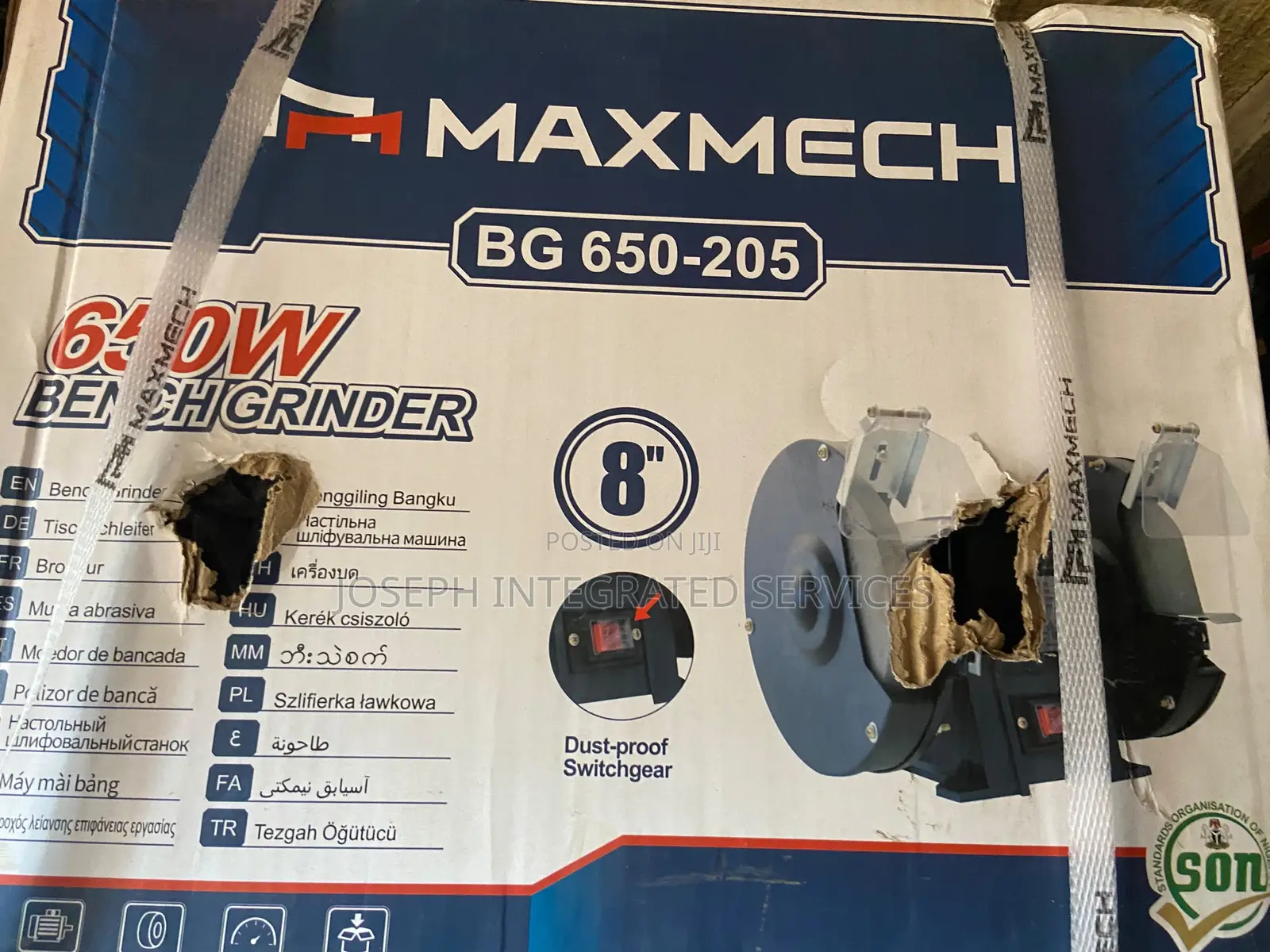 8” Maxmech 650W Bench Grinder (Model BG 650-205)