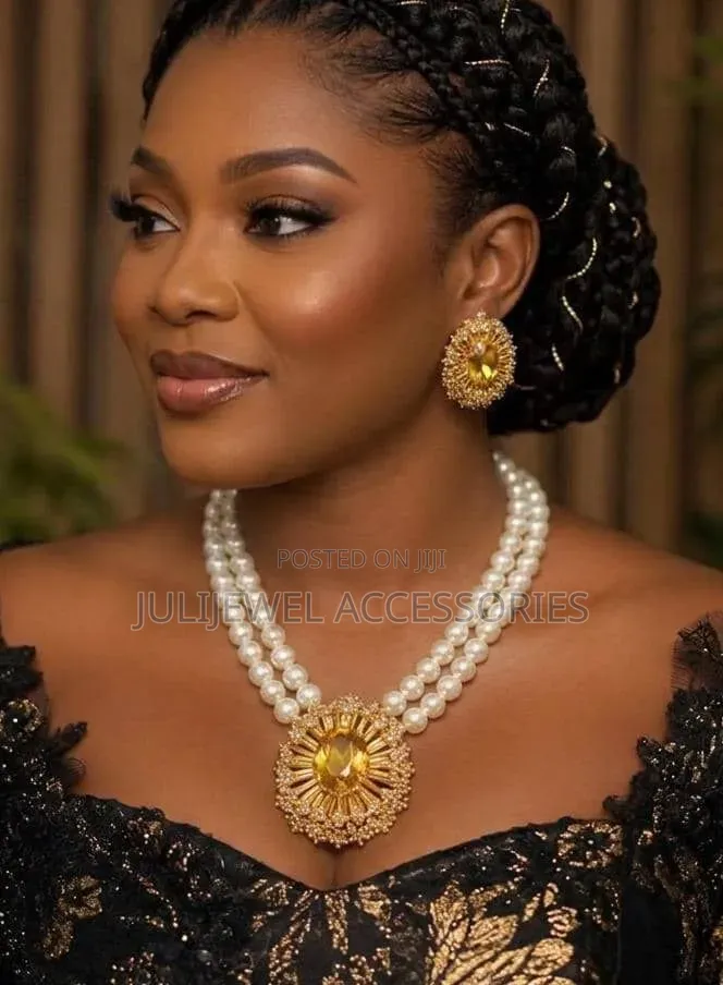 Luxury Bridal Pearl Costume Jewelry Set for Wedding and Traditional