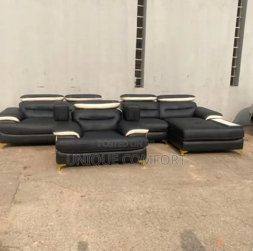 Foreign Used L Shape Leather Sofa,single and Adjustable Head Rest