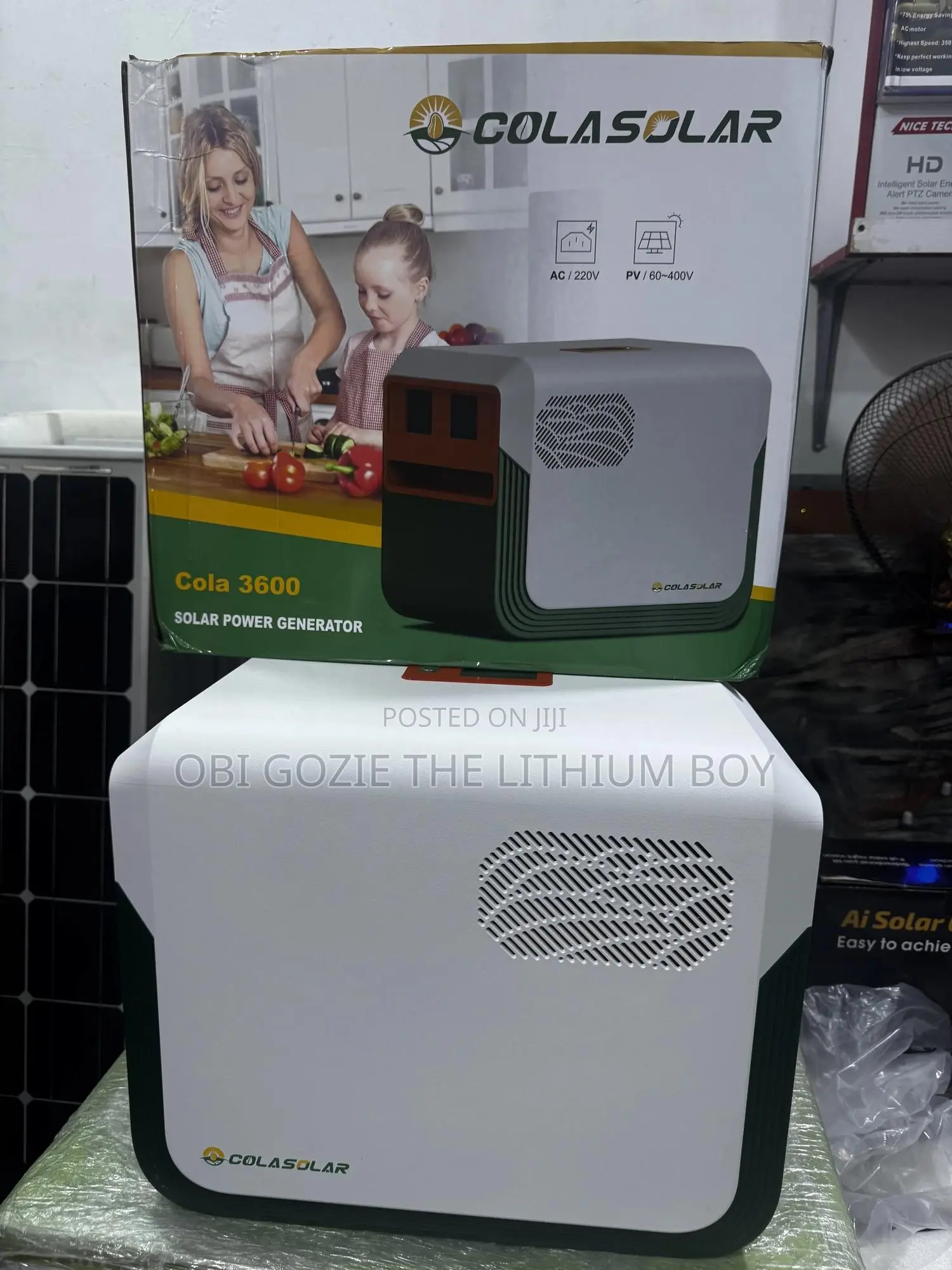 Best Cola Solar Seller. 3.6kwh 1200w Cola Solar Power Station Gen.