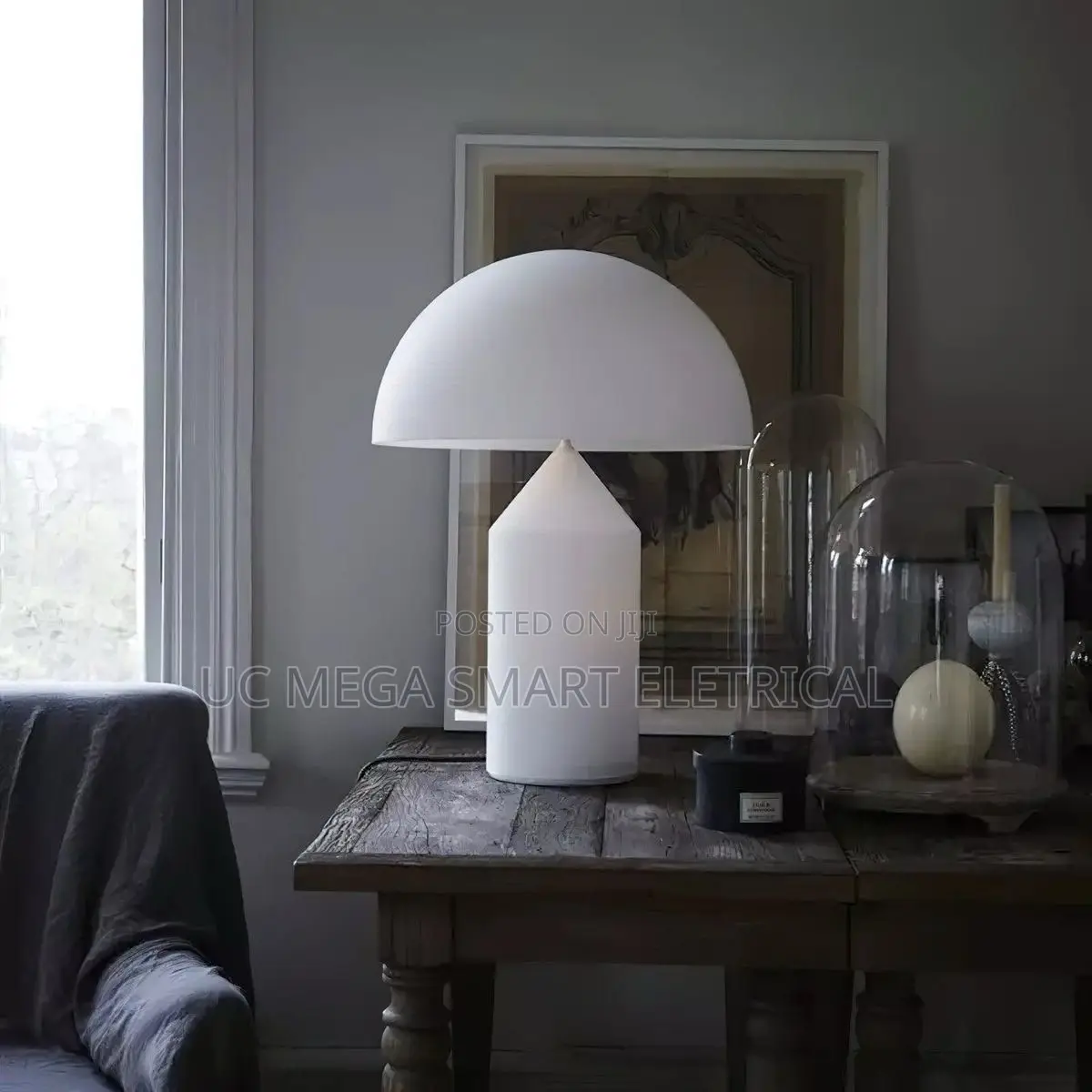 Mushroom Desk Lamp Metal Gold Black and White Living Room Study