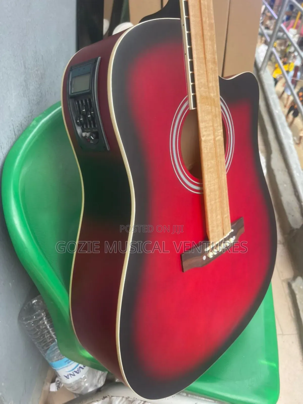 Yamaha Semi Electro Acoustic Guitar 6 Strings Red Colour