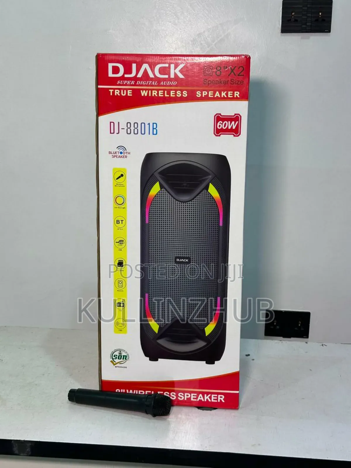 Djack Rechargeable Indoor/Outdoor, Party Speaker, Wirless Microphone