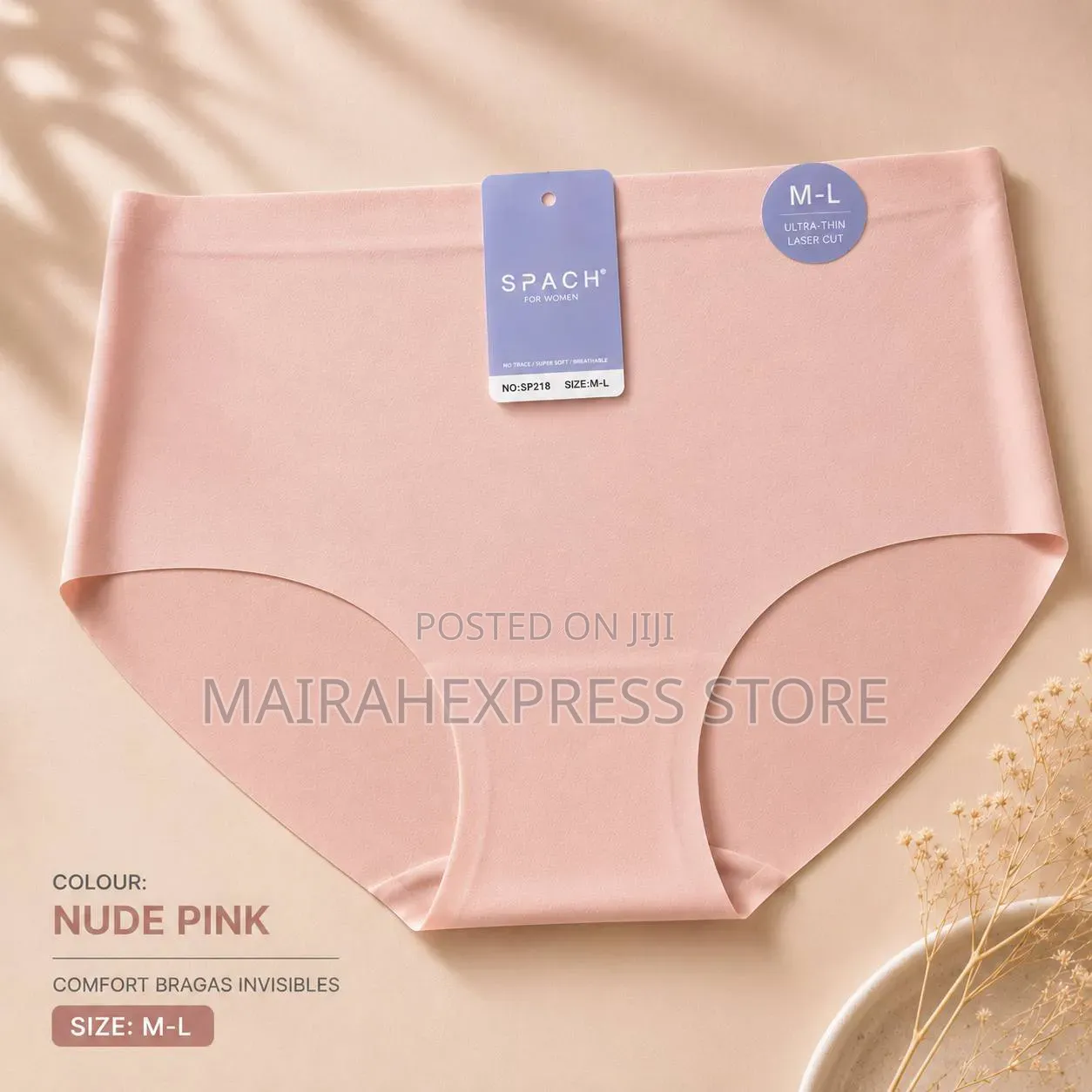 5pcs Spach Laser-Cut Seamless Ultra-Stretch Full Cover Comfort Panty