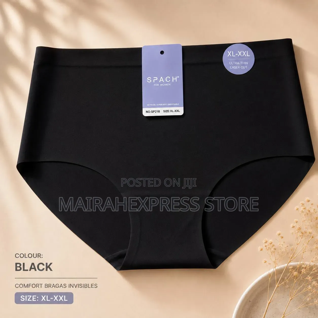 5pcs Spach Laser-Cut Seamless Ultra-Stretch Full Cover Comfort Panty