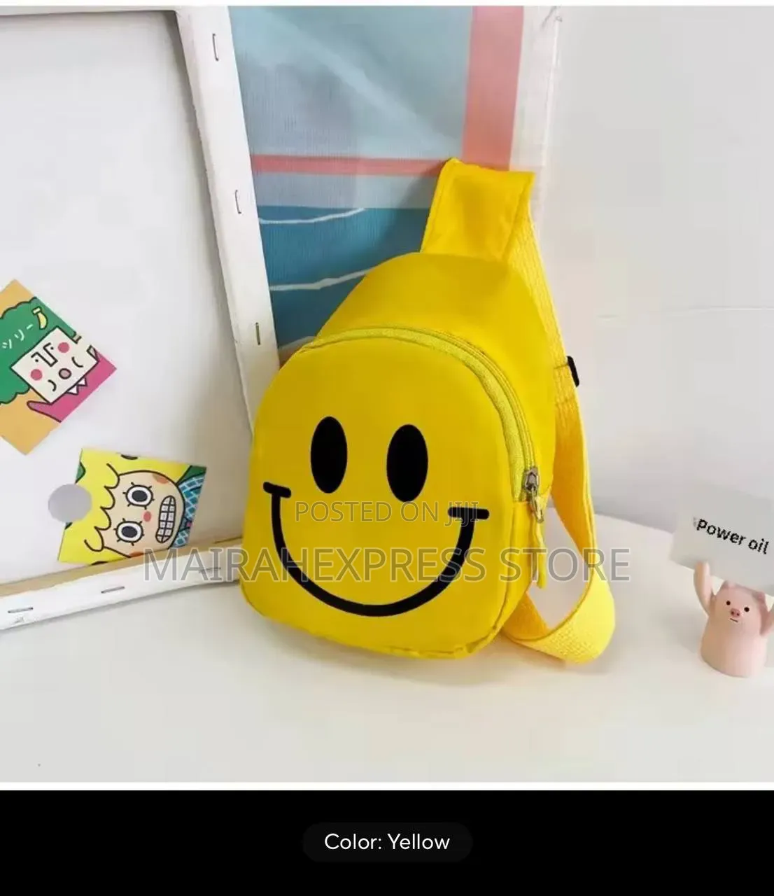 Smiley Print Fashionable Unisex Kids’ Crossbody Bag
