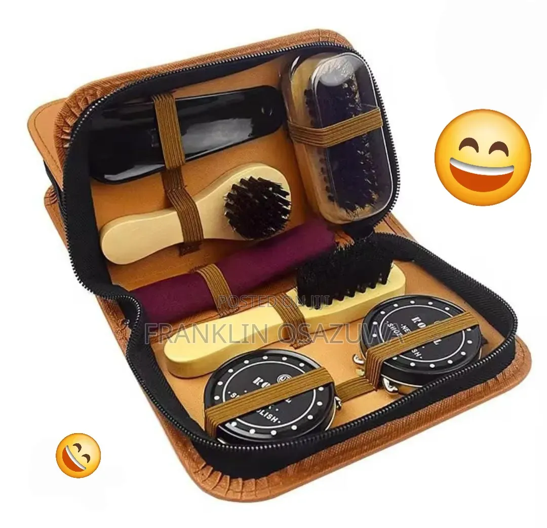Luxury 8-Piece Leather Shoe Care Kit – Shoe Polish, Brushes Travel