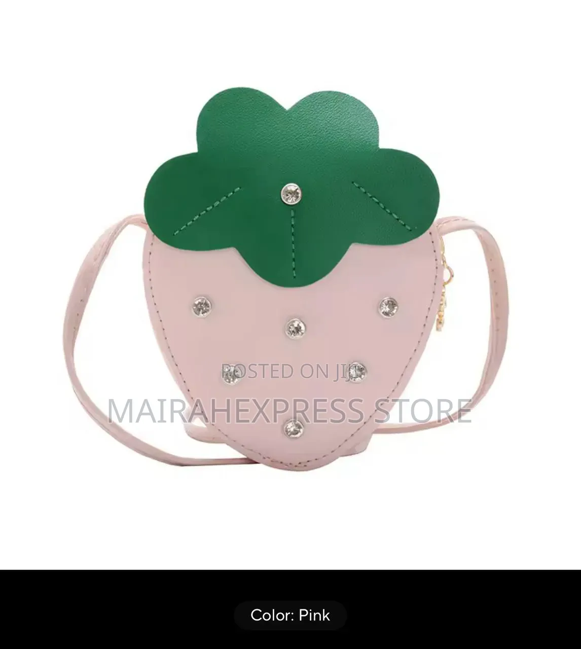 1pc Fashion Studded Strawberry Shape Mini Girls Shoulder/Crossbody Bag