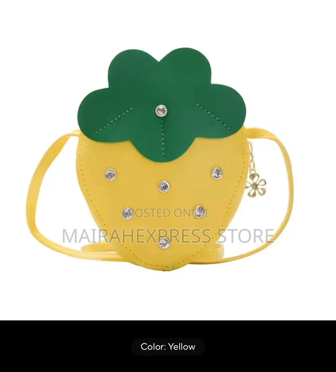 1pc Fashion Studded Strawberry Shape Mini Girls Shoulder/Crossbody Bag